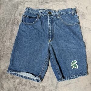 Vintage Michigan State Spartans Denim Shorts Mens 30 True Fan Sportswear USA 90s